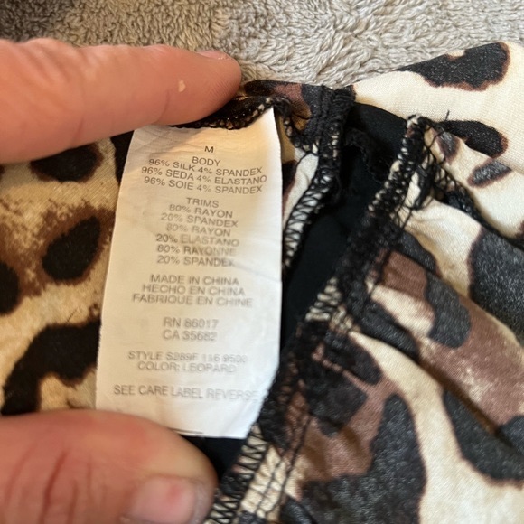 Bebe Dress Black and Leopard Dress Size M NWOT - Picture 5 of 6